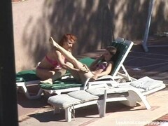 Lesbian sex party by the pool Thumb