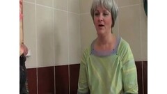 Gray haired granny gets drilled in the bathroom Thumb