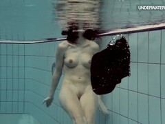 Loris blackhaired teen swirling in the pool Thumb