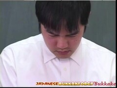 Japanese Teacher degraded and Cum covered by her Students in Class Thumb