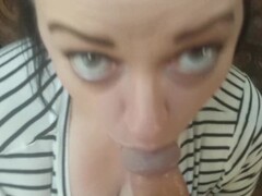 Tits come out at 1:55! Wifey_Blows_Best Deepthroat POV sloppy blowjob Thumb