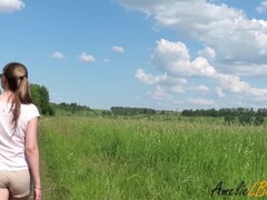 Beautiful girl gave cum in pussy outdoors - pov - 4k Thumb