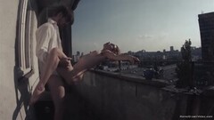 Dreamy Redhead Has Her Morning Coffee and Sex on The Balcony Thumb