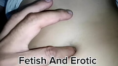 A massage in her deep navel Thumb