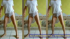 Hombre gay bailando en ropa interior blanca mojada Trusas Calzoncillos calientes ALEJANDRO MISTRAL Thumb