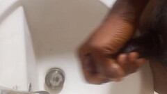 Stroking cum on my dick Thumb