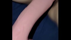 Using big dildo on wife Thumb