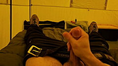 WillDo35 camping masturbate solo bigdick big load Thumb