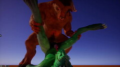 WILD LIFE - MINOTAURO FOLLANDO A LAGARTO VERDE Thumb