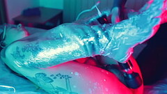 Abundant Wax Play on Latin Feet and Masturbation Thumb
