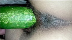 Fucked village girl her pussy with cucumber and sucking natural boobs Thumb
