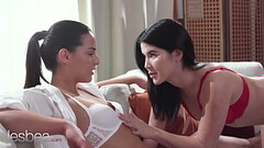 Lesbea Dressed in sexy lingerie these two lesbians have intimate sex together Thumb