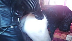 motard full cuir noir. Thumb