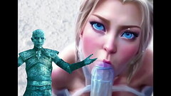 Princess Elsa and the Night king likes cold weather- Blowjob of the big dick in the snow Thumb