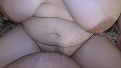 BBW cheating wife with a big boobs taking a raw cock inside her hairy pussy and get big ovulating cr Thumb