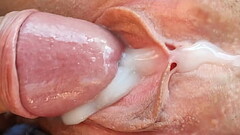 Big cock stepbrother cums on step sister'_s tight pussy - big creampie all over pussy Thumb