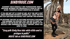 Sexy goth Sindy Rose take white dildo anal &amp_ prolapse in public Thumb