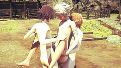 Yaoi Femboy - Jin the sexy femboy suck a big dick and anal with creampie - Sissy crossdress Japanese Thumb