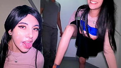 VECINO me ATRAPA masturbandome en la escalera de emergencias y me castiga tirandome su SEMEN en la c Thumb