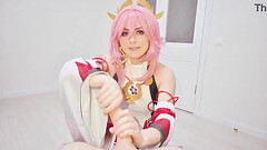 Dirty gamer'_s dream about Yae Miko from Genshin Impact: Rough sex until cumshot on virgin pink  Thumb
