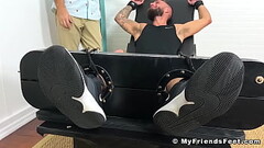 Restrained bearded amateur Tony tickle tormented by dom Thumb