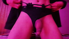slut rubs his dick until cumming Thumb