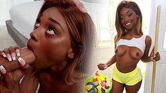 Hot black maid accepts to take off her clothes to work naked - ebony porn Thumb