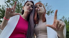 A Lot Of Two Mistresses Saliva In Your Slave Mouth - POV Spitting Femdom Close-up Thumb