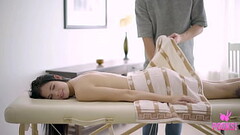 Perky Boobed Brunette Sadie Gets Pussy Deep Banged On A Massage Table! Thumb