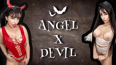 jerk off conquest JOI pretty angel and gorgeous devil cosplay teasing to get your cum which one will Thumb