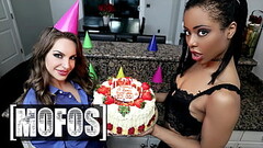 (Xander) Is In For A Treat On His Birthday He Has His Girl (Kimmy Granger, Kira Noir) Sucking His Co Thumb