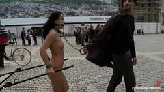 Naked Romanian slave public ride Thumb