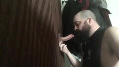 Blue collar married stud unloads at my gloryhole Thumb