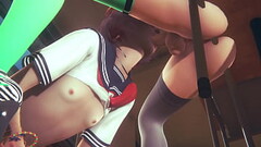 Yaoi Femboy - Fer suck and sit in Cat Femboy'_s dick in classroom - Sissy crossdress Japanese As Thumb