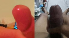DUO wanking off - milk Thumb
