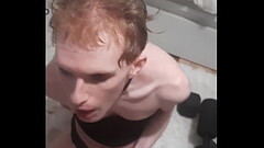 Femboy slut gags on cock before intense orgasm moaning and shooting load Thumb