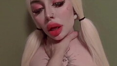 I fuck hard in the mouth and pussy on the table this cute blonde creampie cum inside her, hard sex o Thumb