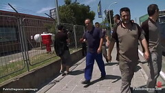 Ginger European slave cummed in public Thumb