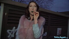Public Agent Chanel Kiss lollipop sucker is taken from behind after giving a worldclass blowjob Thumb