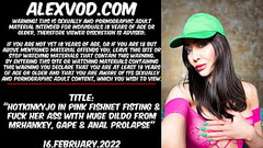 Hotkinkyjo in pink fishnet fisting &amp_ fuck her ass with huge dildo from mrhankey, gape &amp_ anal Thumb