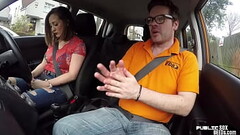 Bigtited european brunette sucking off driving tutor Thumb