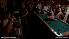 Slut whipped and fucked in public bar Thumb