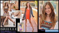 Sensual and sexy teen cutie amateur Brielle pleasing her shaved pink pussy with golden sex vibrator  Thumb