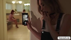 TS stepmom caught and fucks stepdaughter Thumb