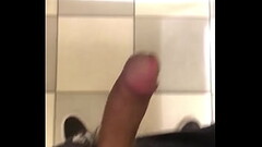 Asian guy jerking off in mall restroom Thumb