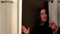 CFNM dommes sucking and wanking in interracial group Thumb