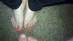 POV Cumshot On Latina Whores Sexy Feet Thumb