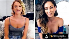 MOMMYSGIRL Thirsty Emma Hix And Stepmom Cherie DeVille Share Their Wet Pussy On Cam Thumb