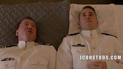 Two Men In Uniform Open Up And Let Eachother In Thumb