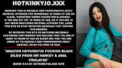 Amazing Hotkinkyjo fucking black dildo from mr Hankey &amp_ anal prolapse Thumb